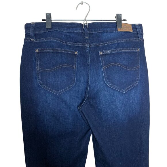 Lee Blue Jeans Straight Leg Mid Rise Dark Wash Denim Women's Size 16L - Picture 6 of 7